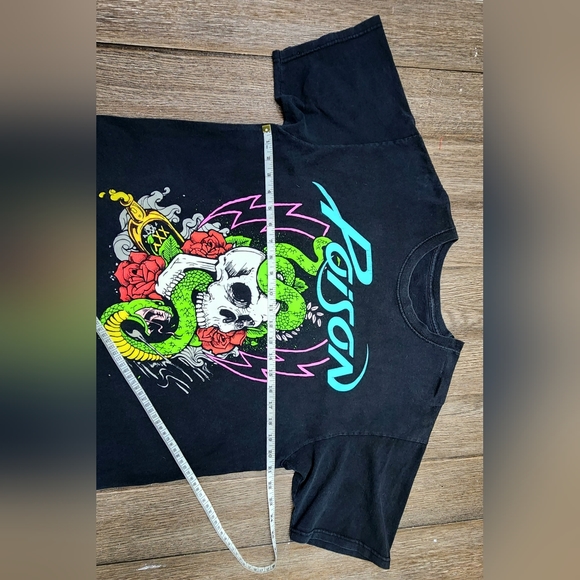 💀 Poison Band/Concert Men's T-Shirt Size Large 🐍 - Picture 3 of 4
